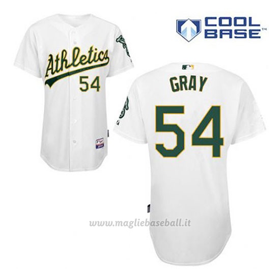 Maglia Baseball Uomo Oakland Athletics Sonny Grigio 54 Bianco 1ªCool Base